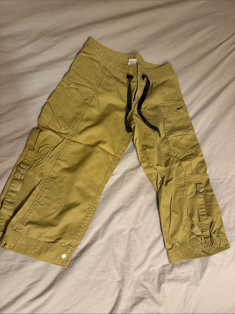 Nike Olive Cargo Capri Pants with Black Drawstring worn few times